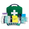 HSE 10 Person workplace first aid kit with bandages and dressings in green box