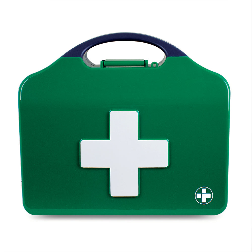 HSE 10 Person workplace first aid kit with bandages and dressings in green box
