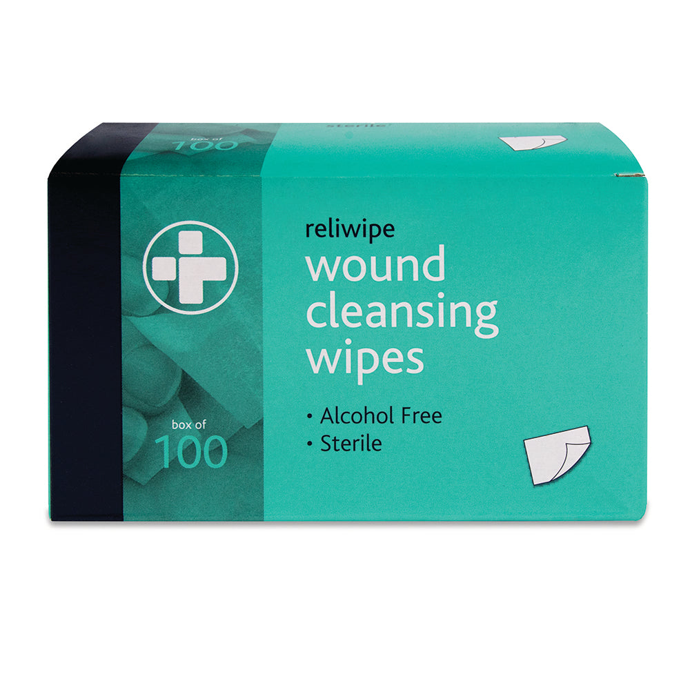 Reliwipe Saline Wound Cleansing Wipes – Box of 100