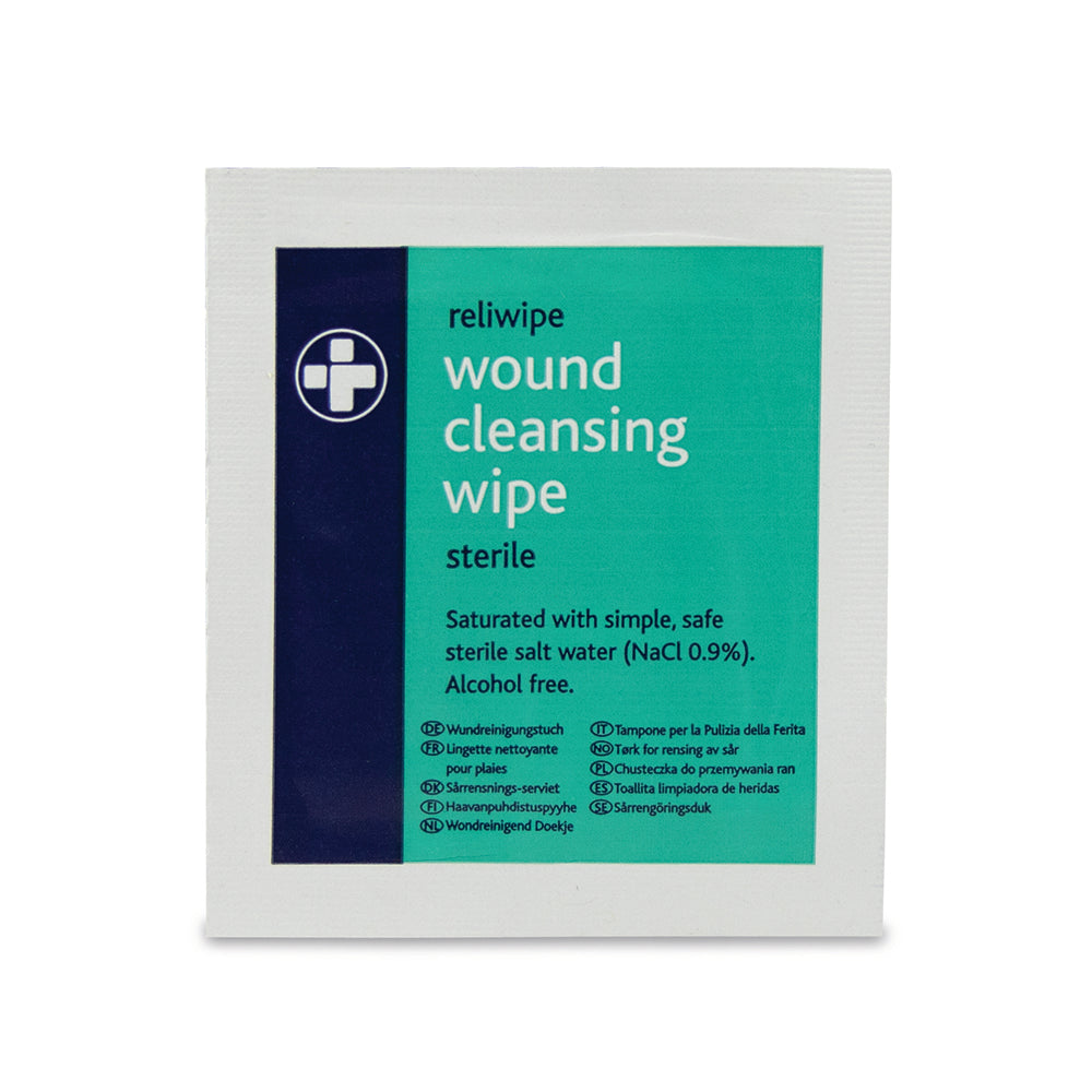 Reliwipe Saline Wound Cleansing Wipes – Box of 100
