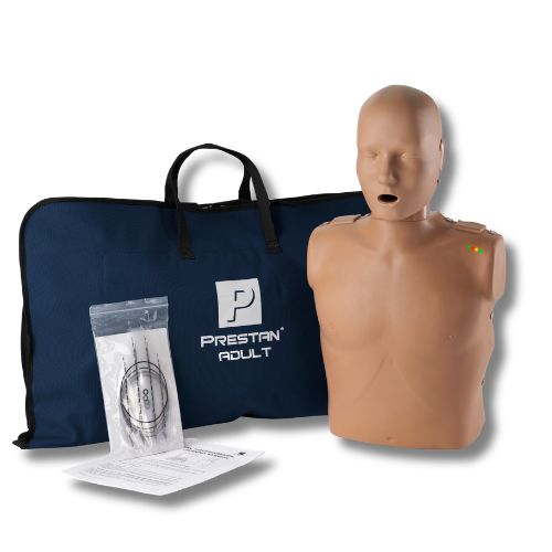 PRESTAN Professional adult CPR training manikin with feedback monitor, single, for first aid and CPR training, dark-skin