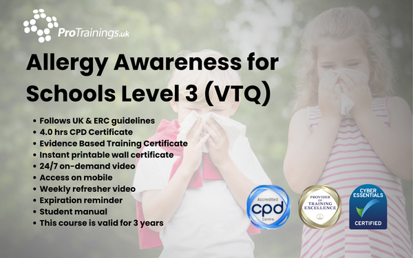 Allergy Awareness for Schools Level 3 (VTQ) - Benedict's Law