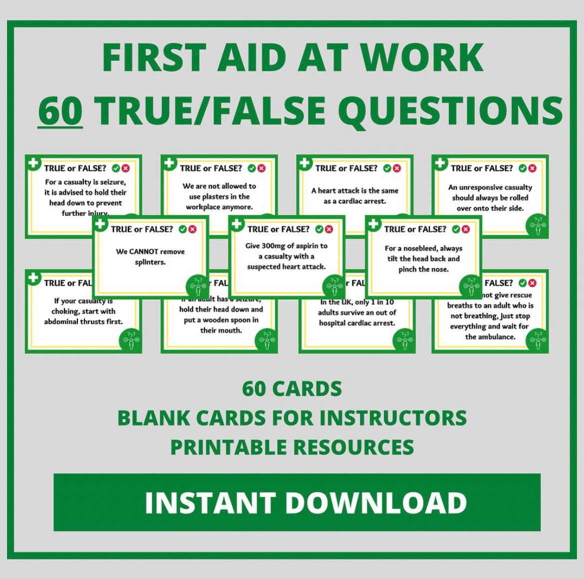 True/False Questions – First Aid at Work