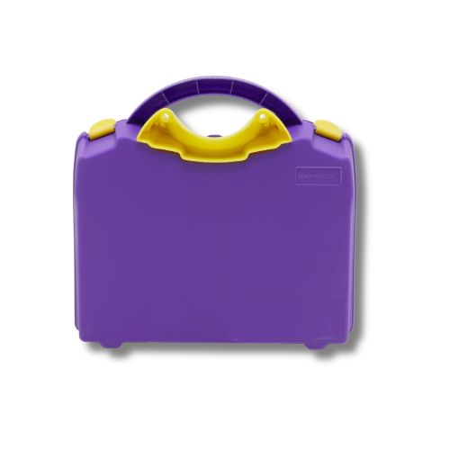 Blue Dot Child Minder and Nursery First Aid Kit in purple box with bandages, dressings, gloves