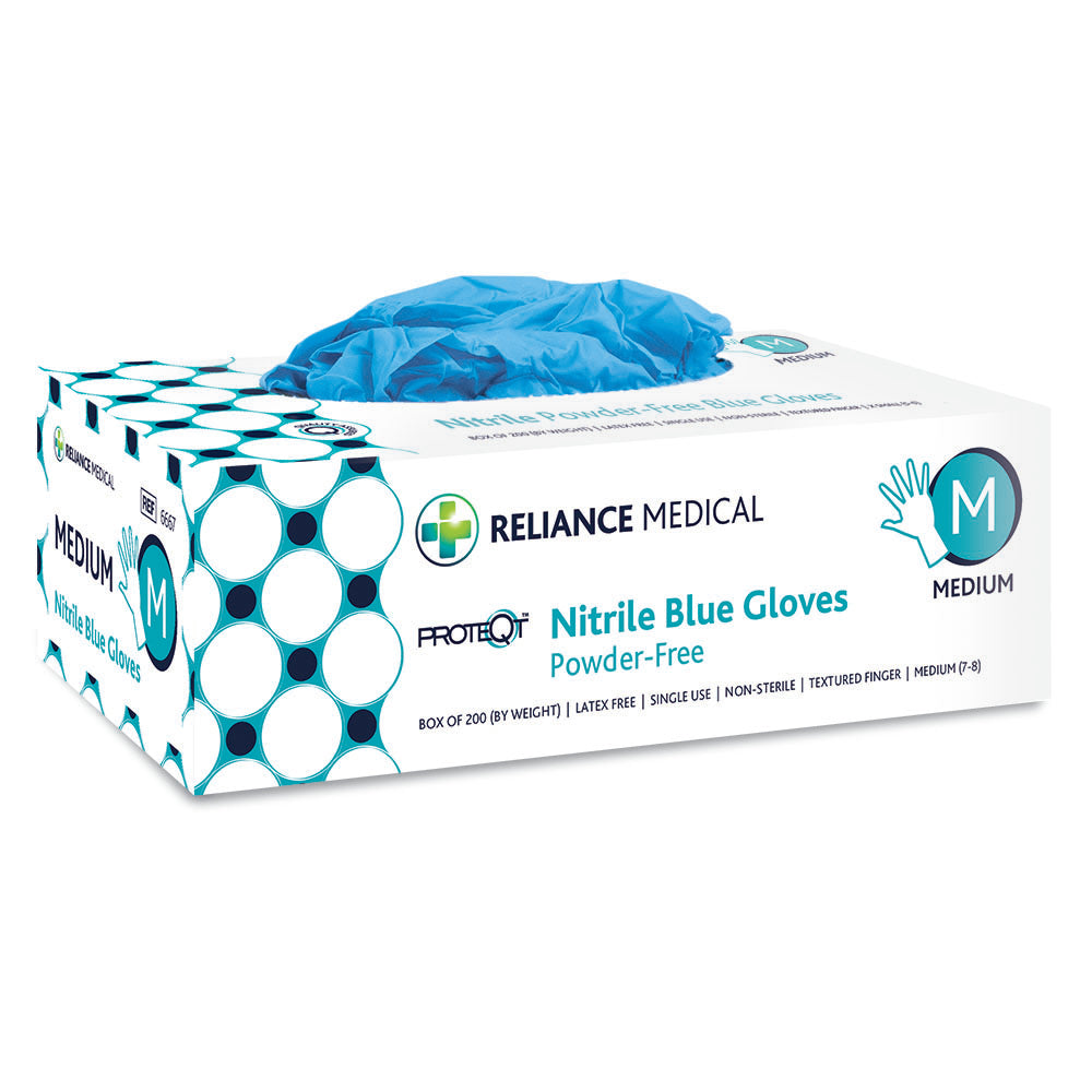 PROTEQT Nitrile Examination Gloves (Powder Free) – Medium – Box of 200