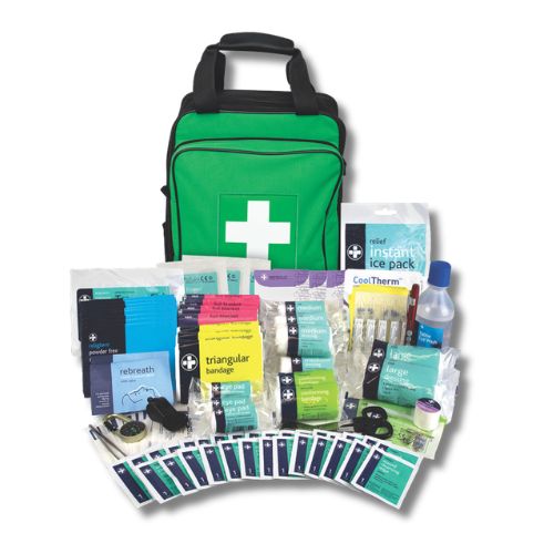 BS8599-1 First Aid Kit - School Trip Green Rucksack