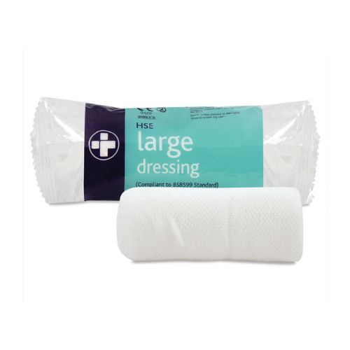 Large HSE first aid dressing 18cm x 18cm sterile wound dressing for workplace and emergency first aid kits