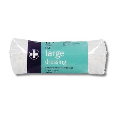 Large HSE first aid dressing 18cm x 18cm sterile wound dressing for workplace and emergency first aid kits