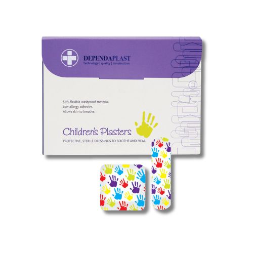 Dependaplast – Washproof Plasters – Assorted – Children's – Box of 100 for minor cuts and grazes