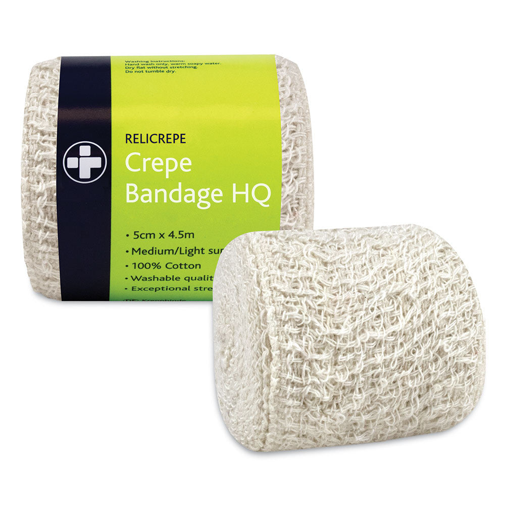Relicrepe Crepe Bandage HQ – 5.0cm x 4m for minor injuries and sprains