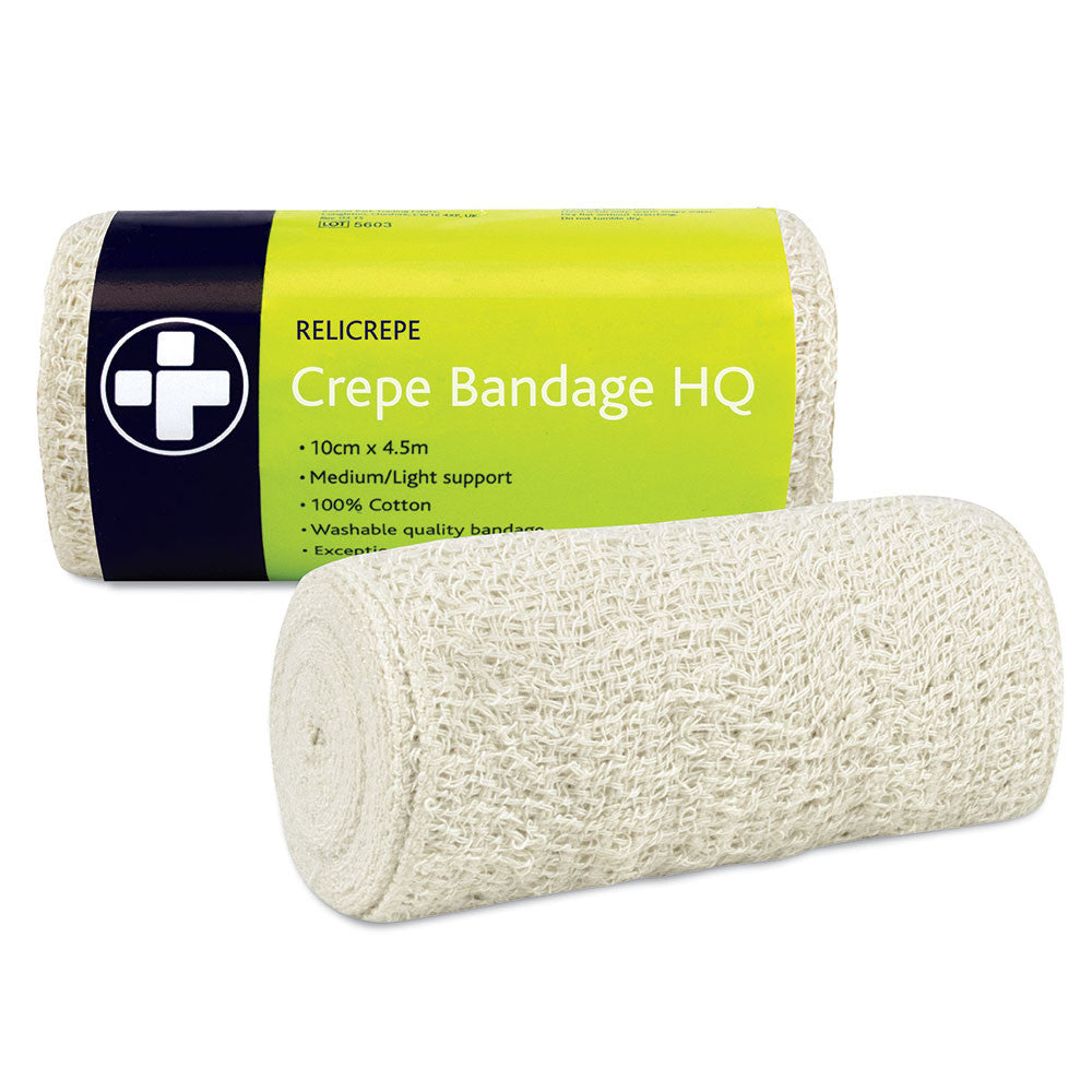 Relicrepe Crepe Bandage HQ – 10cm x 4m for minor aches and sprains
