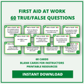 True/False Questions – First Aid at Work to test learners on their first aid training courses