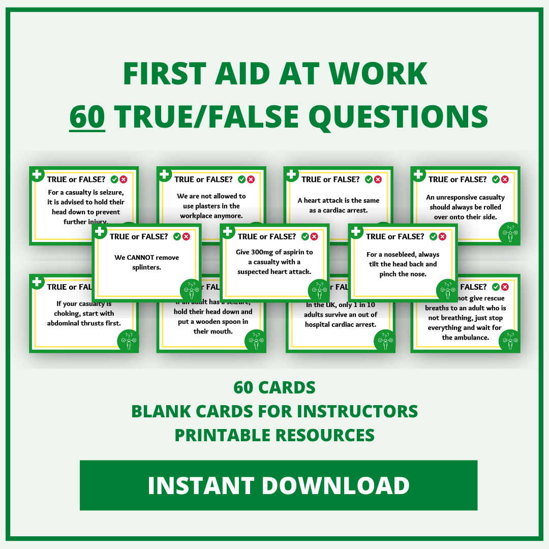 True/False Questions – First Aid at Work to test learners on their first aid training courses