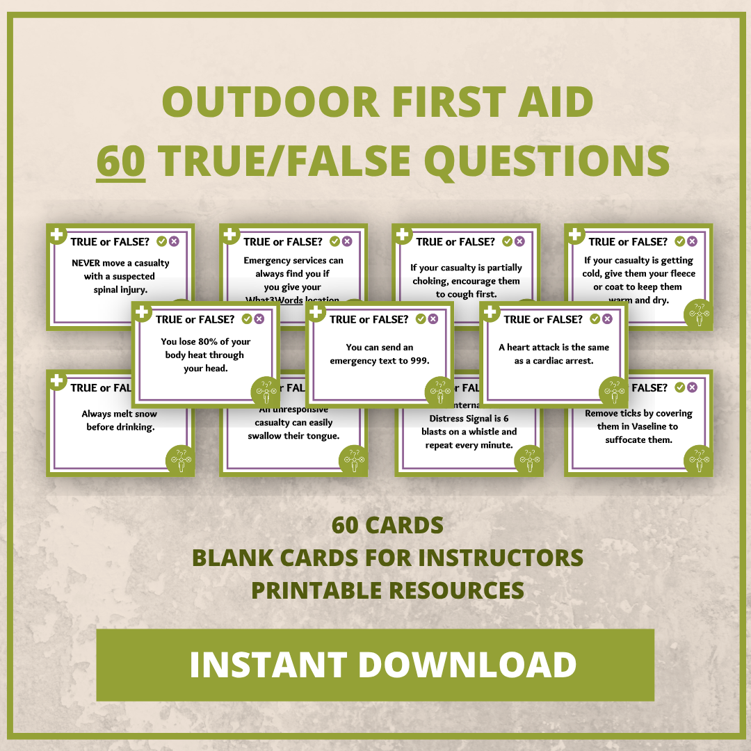 True/False Questions – Outdoor First Aid to test learners on first aid training sessions