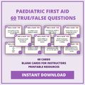True/False Questions – Paediatric First Aid to test our learners on first aid training courses