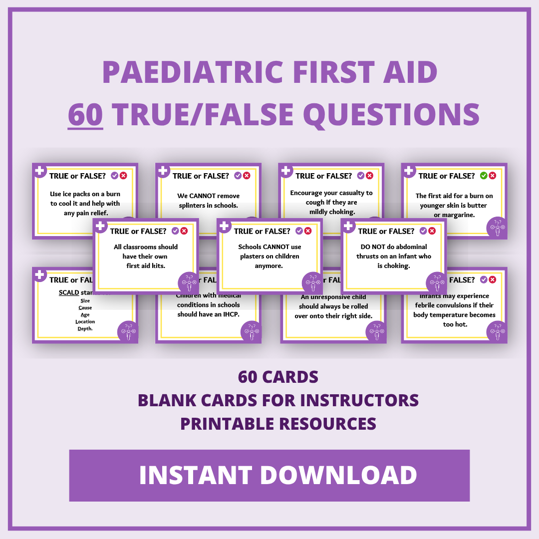 True/False Questions – Paediatric First Aid to test our learners on first aid training courses