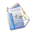 A6 laminated Wild Swimming Safety Cards covering cold water shock, CPR, hypothermia, tides & more. A practical gift for wild & outdoor swimmers.